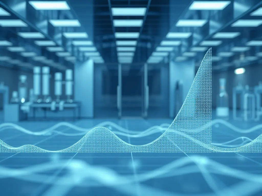 Abstract 3D scientific data visualization showing biological